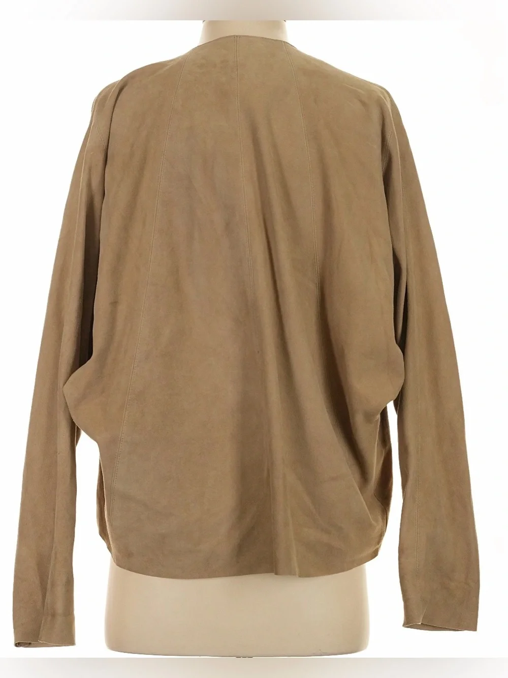 Polo Ralph Lauren Women’s Tan Goat Suede Leather Open Front Jacket Cardigan XS/S